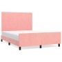 Estructura de cama con cabecero de terciopelo rosa 140x190 cm de vidaXL, Camas y somieres - Ref: Foro24-3125634, Precio: 221,...