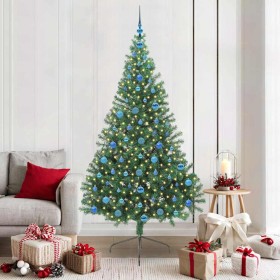 Árbol de Navidad Artificial Preiluminado Verde 210 cm PVC en Decoración Festiva y Estacional | Comprar online en Foru.es