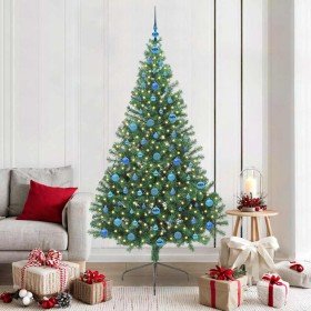 Árbol de Navidad Artificial Preiluminado Verde 210 cm PVC en Decoración Festiva y Estacional | Comprar online en Foru.es