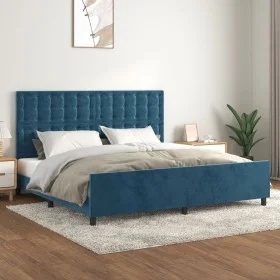 Estructura cama con cabecero terciopelo azul oscuro 200x200 cm de vidaXL, Camas y somieres - Ref: Foro24-3126023, Precio: 261...