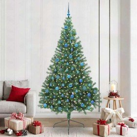 Árbol de Navidad Artificial Preiluminado Verde 240 cm PVC en Decoración Festiva y Estacional | Comprar online en Foru.es