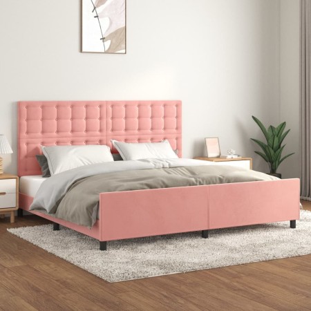 Estructura de cama con cabecero de terciopelo rosa 200x200 cm de vidaXL, Camas y somieres - Ref: Foro24-3126024, Precio: 228,...