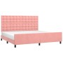 Estructura de cama con cabecero de terciopelo rosa 200x200 cm de vidaXL, Camas y somieres - Ref: Foro24-3126024, Precio: 228,...