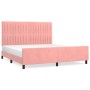 Estructura de cama con cabecero de terciopelo rosa 180x200 cm de vidaXL, Camas y somieres - Ref: Foro24-3125896, Precio: 211,...