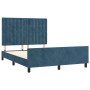 Estructura cama con cabecero terciopelo azul oscuro 140x200 cm de vidaXL, Camas y somieres - Ref: Foro24-3126005, Precio: 210...