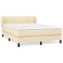 Cama box spring con colchón tela color crema 140x200 cm de vidaXL, Camas y somieres - Ref: Foro24-3126250, Precio: 454,37 €, ...