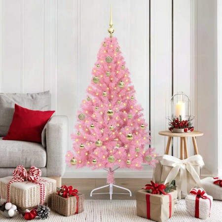 Árbol de Navidad Artificial Preiluminado Rosa 150 cm PVC en Decoración Festiva y Estacional | Comprar online en Foru.es