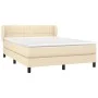 Cama box spring con colchón tela color crema 140x200 cm de vidaXL, Camas y somieres - Ref: Foro24-3126250, Precio: 454,37 €, ...