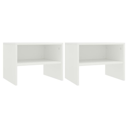 Mesitas de noche 2 uds madera contrachapada blanco 40x30x30 cm de vidaXL, Mesitas de noche - Ref: Foro24-800064, Precio: 35,1...