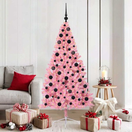 Árbol de Navidad Artificial Preiluminado Rosa 180 cm PVC en Decoración Festiva y Estacional | Comprar online en Foru.es