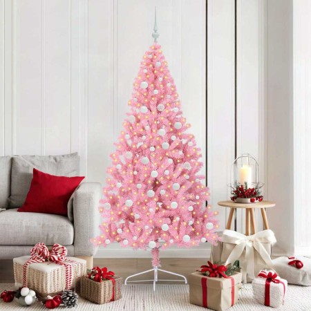 Árbol de Navidad Artificial Preiluminado Rosa 180 cm PVC en Decoración Festiva y Estacional | Comprar online en Foru.es