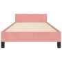 Estructura de cama con cabecero de terciopelo rosa 90x190 cm de vidaXL, Camas y somieres - Ref: Foro24-3125732, Precio: 158,3...