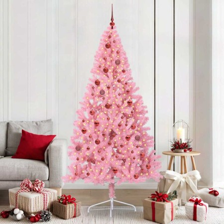 Árbol de Navidad Artificial Preiluminado Rosa 210 cm PVC en Decoración Festiva y Estacional | Comprar online en Foru.es
