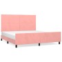 Estructura de cama con cabecero de terciopelo rosa 160x200 cm de vidaXL, Camas y somieres - Ref: Foro24-3125646, Precio: 225,...