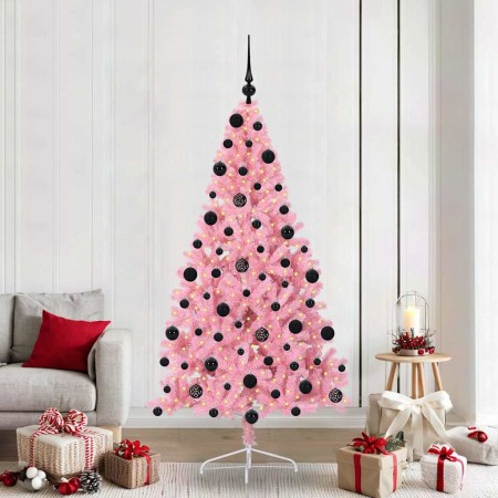 Árbol de Navidad Artificial Preiluminado Rosa 210 cm PVC en Decoración Festiva y Estacional | Comprar online en Foru.es