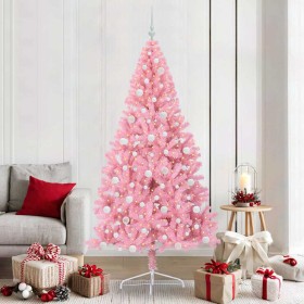 Árbol de Navidad Artificial Preiluminado Rosa 210 cm PVC en Decoración Festiva y Estacional | Comprar online en Foru.es