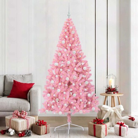 Árbol de Navidad Artificial Preiluminado Rosa 210 cm PVC en Decoración Festiva y Estacional | Comprar online en Foru.es