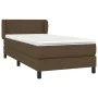 Cama box spring con colchón tela marrón oscuro 90x200 cm de vidaXL, Camas y somieres - Ref: Foro24-3126136, Precio: 293,87 €,...