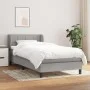 Box spring bed with light gray fabric mattress 100x200 cm by vidaXL, Beds and slatted bases - Ref: Foro24-3126221, Price: 333...