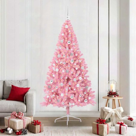 Árbol de Navidad Artificial Preiluminado Rosa 210 cm PVC en Decoración Festiva y Estacional | Comprar online en Foru.es
