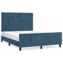 Estructura cama con cabecero terciopelo azul oscuro 140x190 cm de vidaXL, Camas y somieres - Ref: Foro24-3125999, Precio: 204...