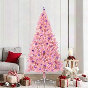 Árbol de Navidad Artificial Preiluminado Rosa 210 cm PVC en Decoración Festiva y Estacional | Comprar online en Foru.es