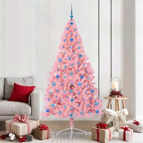 Árbol de Navidad Artificial Preiluminado Rosa 210 cm PVC en Decoración Festiva y Estacional | Comprar online en Foru.es
