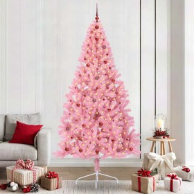 Árbol de Navidad Artificial Preiluminado Rosa 240 cm PVC en Decoración Festiva y Estacional | Comprar online en Foru.es
