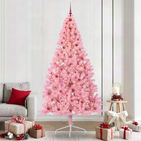 Árbol de Navidad Artificial Preiluminado Rosa 240 cm PVC en Decoración Festiva y Estacional | Comprar online en Foru.es