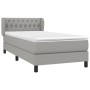Cama box spring con colchón tela gris claro 100x200 cm de vidaXL, Camas y somieres - Ref: Foro24-3126461, Precio: 336,00 €, D...