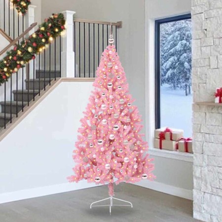 Árbol de Navidad Artificial Preiluminado Rosa 240 cm PVC en Decoración Festiva y Estacional | Comprar online en Foru.es