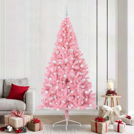 Árbol de Navidad Artificial Preiluminado Rosa 240 cm PVC en Decoración Festiva y Estacional | Comprar online en Foru.es
