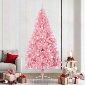 Árbol de Navidad Artificial Preiluminado Rosa 240 cm PVC en Decoración Festiva y Estacional | Comprar online en Foru.es