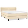 Cama box spring con colchón tela color crema 140x200 cm de vidaXL, Camas y somieres - Ref: Foro24-3126330, Precio: 465,95 €, ...