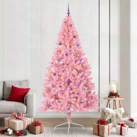 Árbol de Navidad Artificial Preiluminado Rosa 240 cm PVC en Decoración Festiva y Estacional | Comprar online en Foru.es