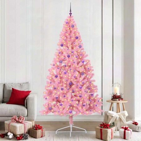 Árbol de Navidad Artificial Preiluminado Rosa 240 cm PVC en Decoración Festiva y Estacional | Comprar online en Foru.es