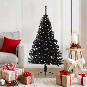 Árbol de Navidad Artificial Preiluminado Negro 120 cm PVC en Decoración Festiva y Estacional | Comprar online en Foru.es