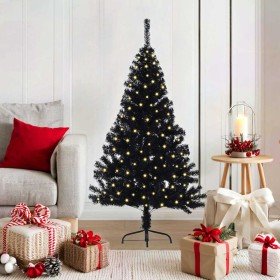 Árbol de Navidad Artificial Preiluminado Negro 120 cm PVC en Decoración Festiva y Estacional | Comprar online en Foru.es