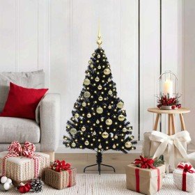Árbol de Navidad Artificial Preiluminado Negro 120 cm PVC en Decoración Festiva y Estacional | Comprar online en Foru.es