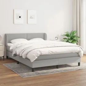 Box spring bed with light gray fabric mattress 140x200 cm by vidaXL, Beds and slatted bases - Ref: Foro24-3126165, Price: 421...