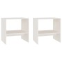Mesitas de noche 2 uds madera maciza pino blanco 40x30,5x40 cm de vidaXL, Mesitas de noche - Ref: Foro24-808056, Precio: 55,2...