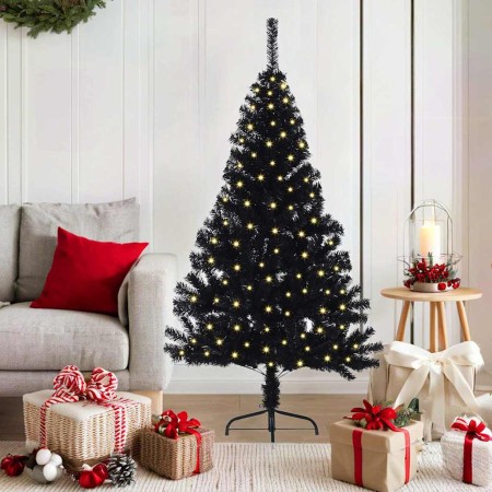 Árbol de Navidad Artificial Preiluminado Negro 150 cm PVC en Decoración Festiva y Estacional | Comprar online en Foru.es