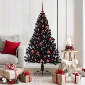 Árbol de Navidad Artificial Preiluminado Negro 150 cm PVC en Decoración Festiva y Estacional | Comprar online en Foru.es