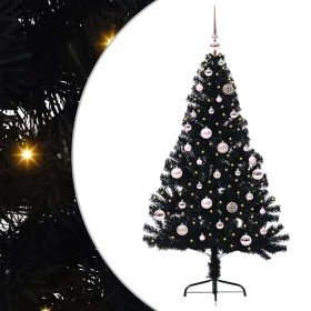Árbol de Navidad Artificial Preiluminado Negro 150 cm PVC en Decoración Festiva y Estacional | Comprar online en Foru.es