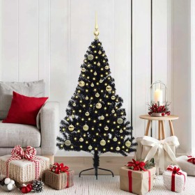 Árbol de Navidad Artificial Preiluminado Negro 150 cm PVC en Decoración Festiva y Estacional | Comprar online en Foru.es