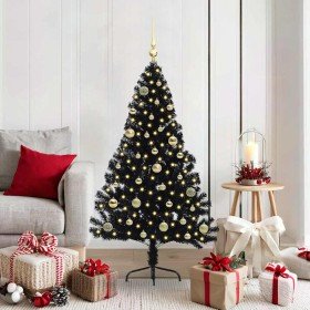 Árbol de Navidad Artificial Preiluminado Negro 150 cm PVC en Decoración Festiva y Estacional | Comprar online en Foru.es