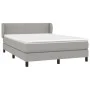 Cama box spring con colchón tela gris claro 140x190 cm de vidaXL, Camas y somieres - Ref: Foro24-3126157, Precio: 448,35 €, D...