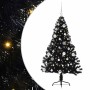 Árbol de Navidad Artificial Preiluminado Negro 150 cm PVC en Decoración Festiva y Estacional | Comprar online en Foru.es