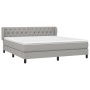 Cama box spring con colchón tela gris claro 160x200 cm de vidaXL, Camas y somieres - Ref: Foro24-3126493, Precio: 526,74 €, D...