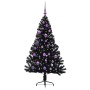 Árbol de Navidad Artificial Preiluminado Negro 150 cm PVC en Decoración Festiva y Estacional | Comprar online en Foru.es